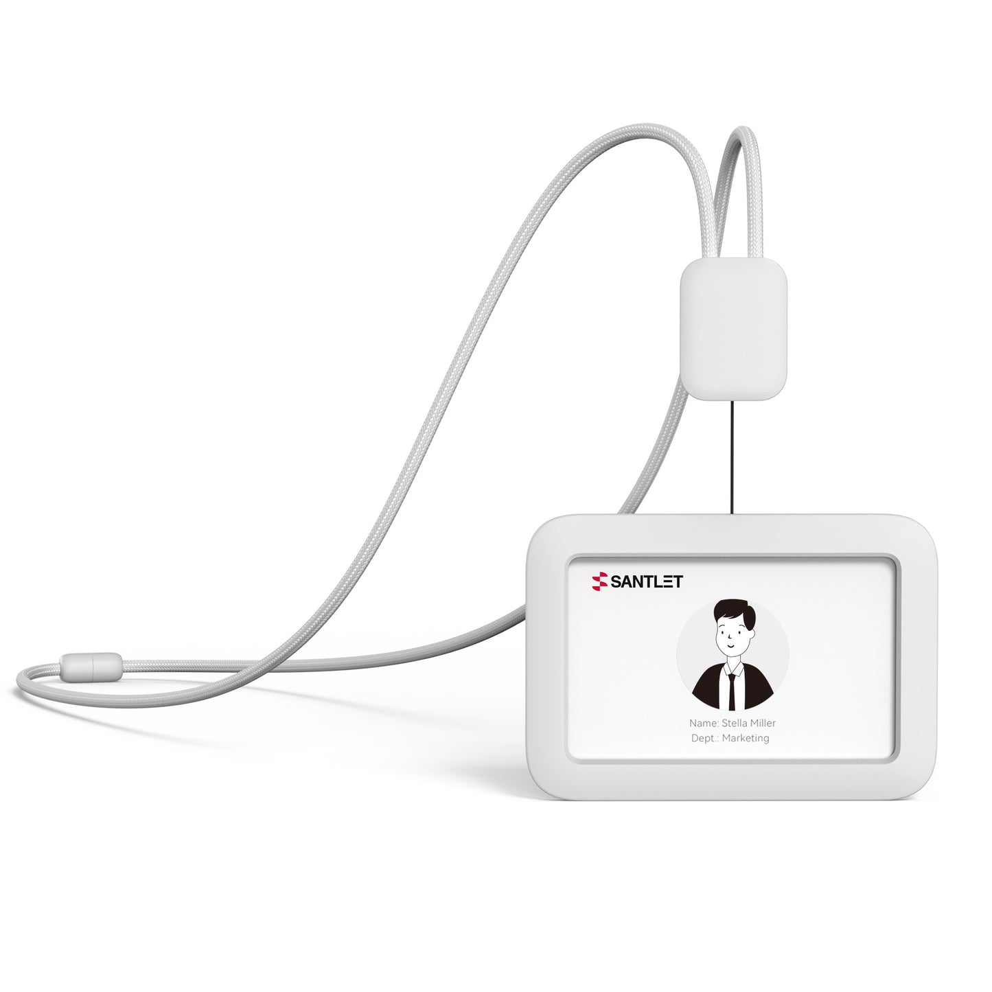 SANTLET Gray Horizontal ID Badge