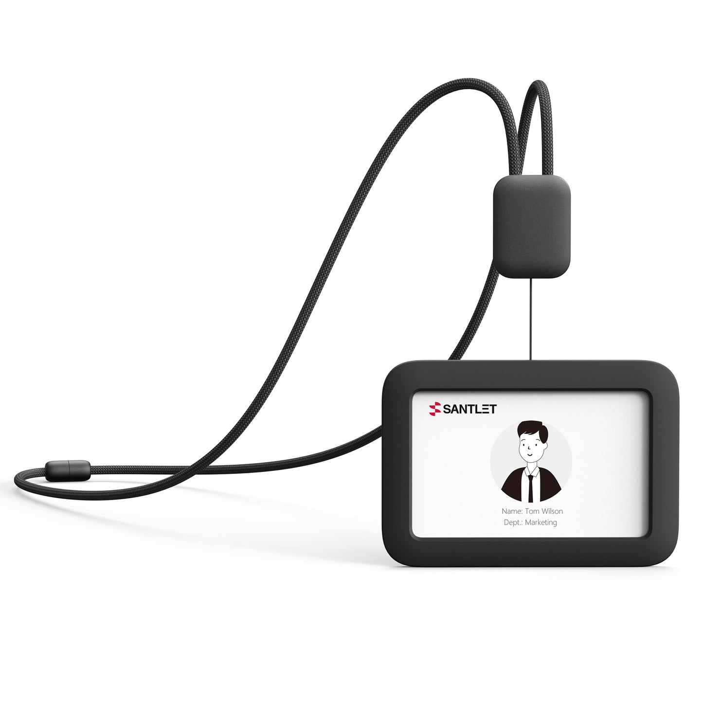 SANTLET Black Horizontal ID Badge