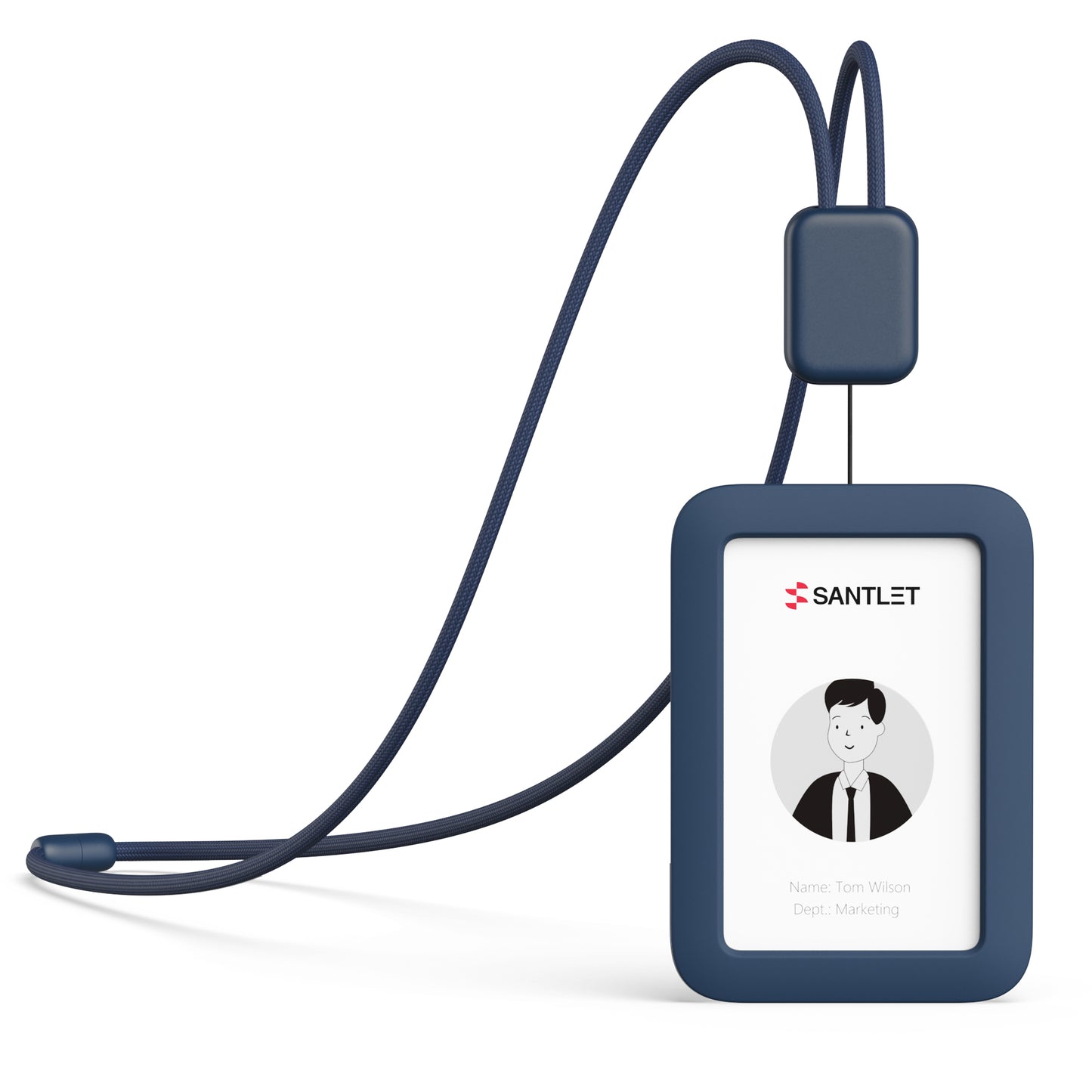 SANTLET Gray Horizontal ID Badge