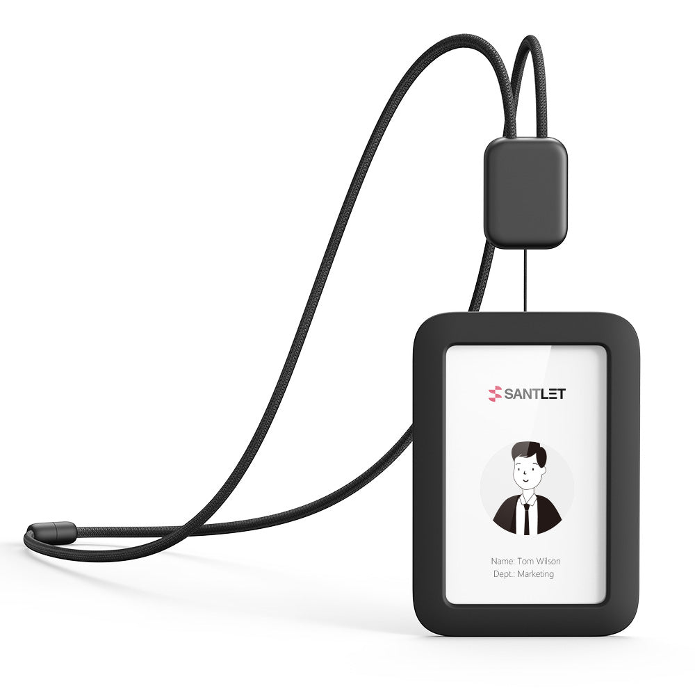 SANTLET Black Vertical ID Badge