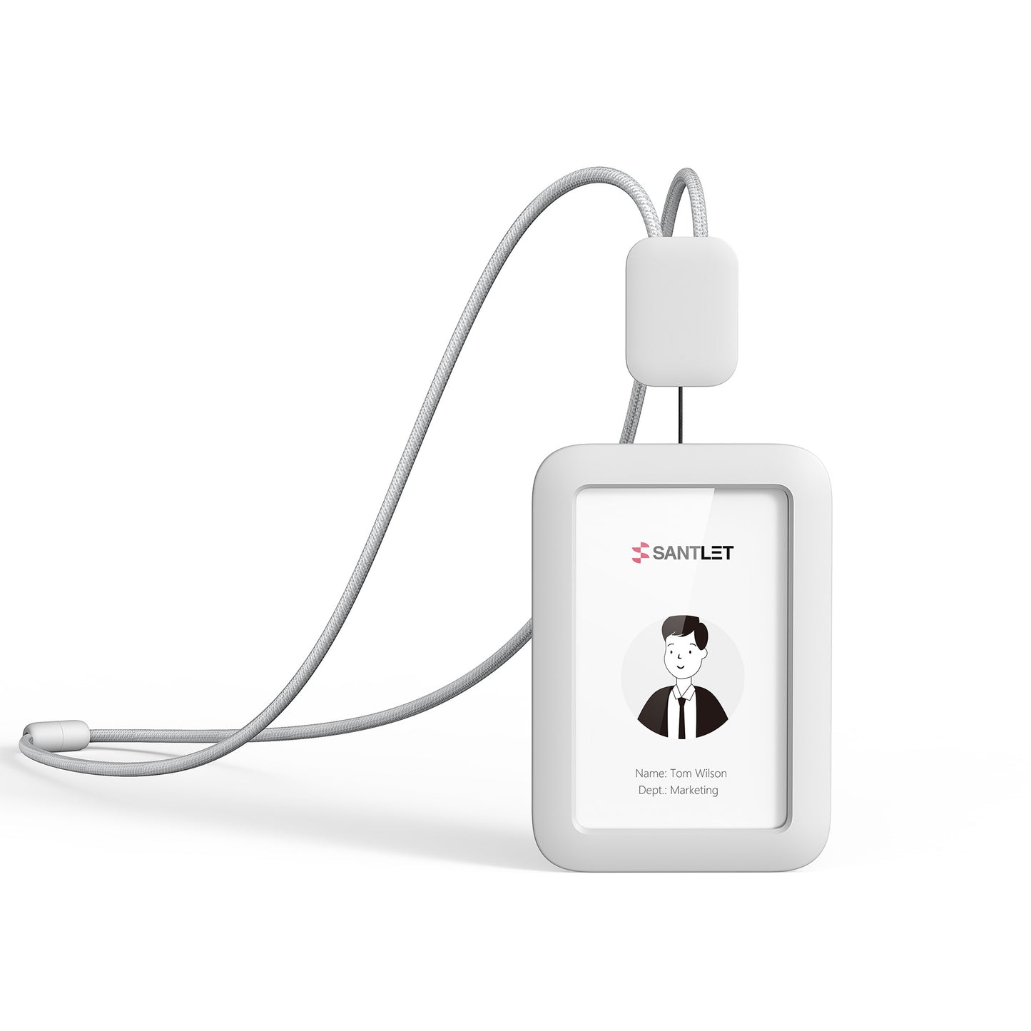 SANTLET Gray Vertical ID Badge