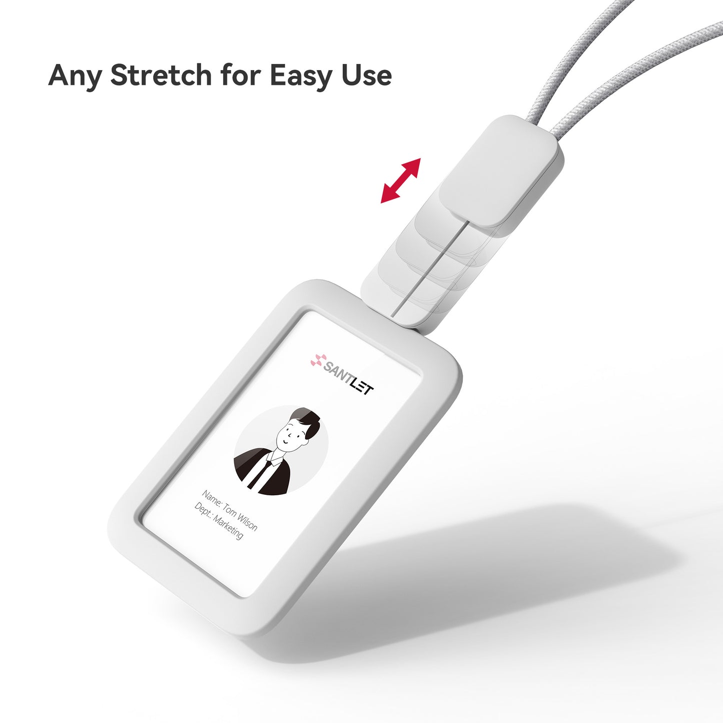 SANTLET Gray Vertical ID Badge