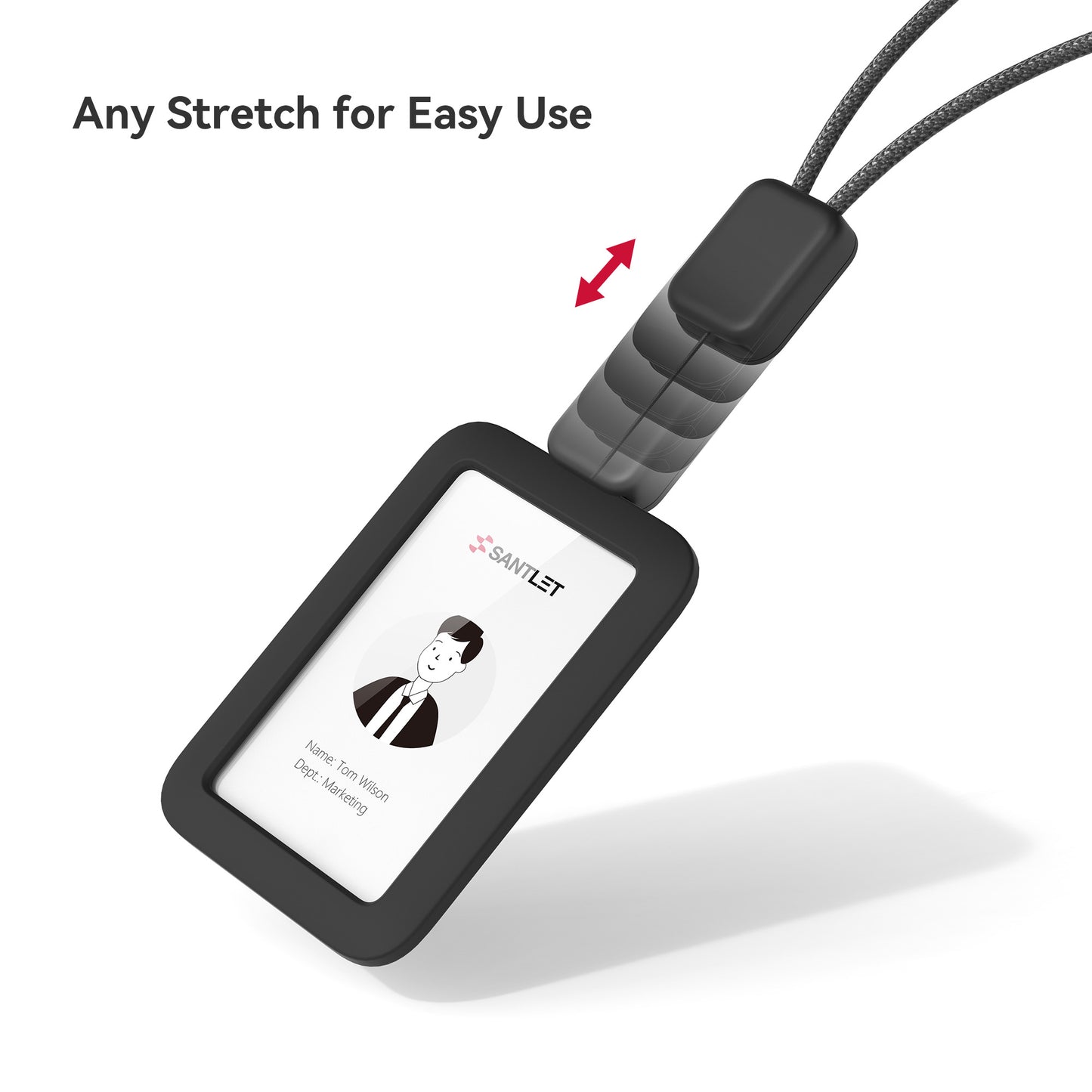 SANTLET Black Vertical ID Badge