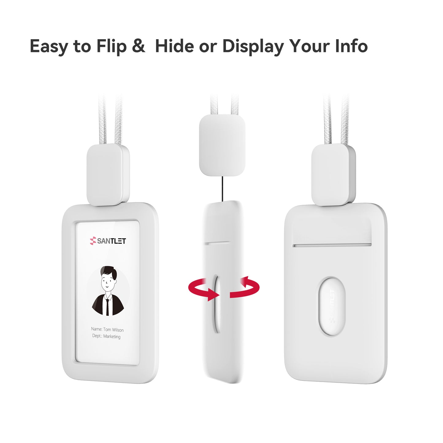 SANTLET Gray Vertical ID Badge