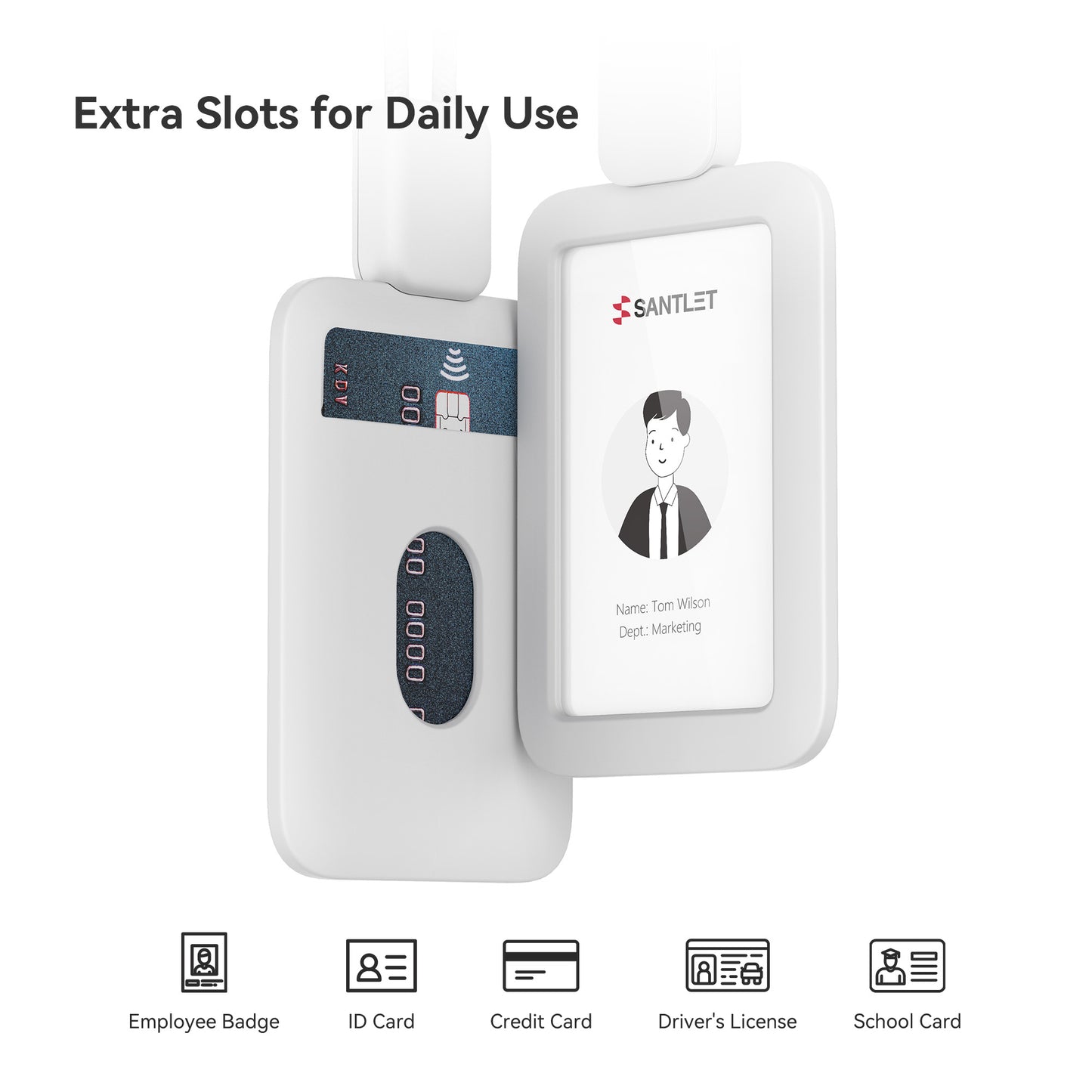 SANTLET Gray Vertical ID Badge