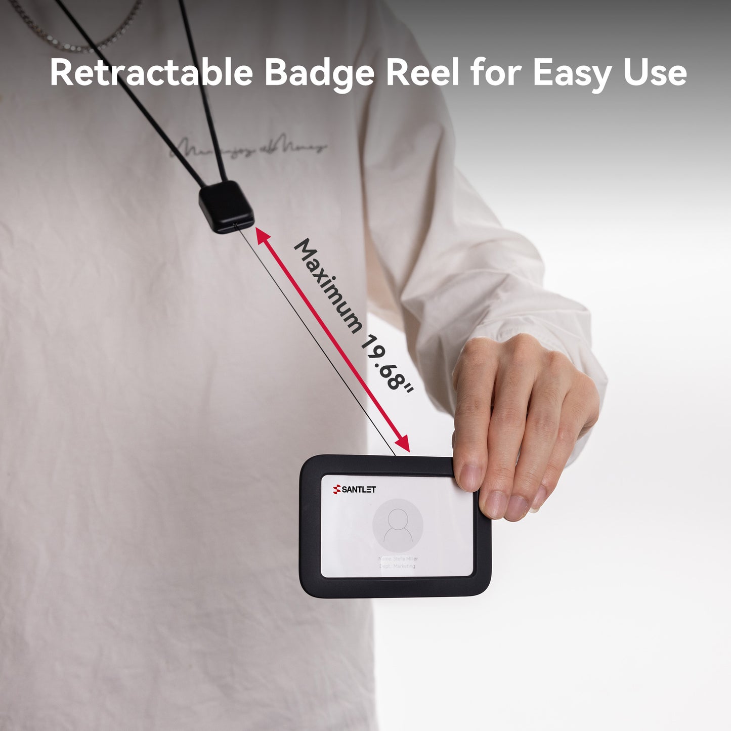 SANTLET Black Horizontal ID Badge