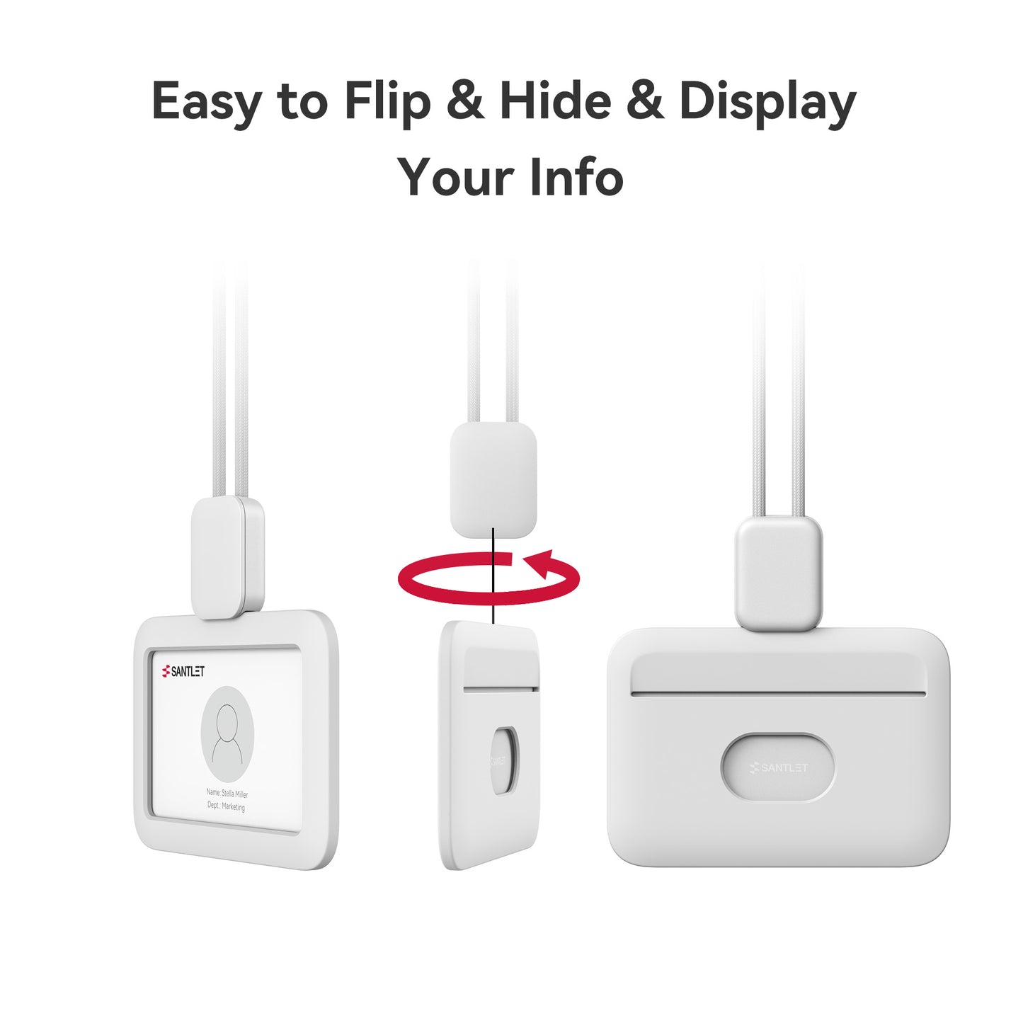 SANTLET Gray Horizontal ID Badge