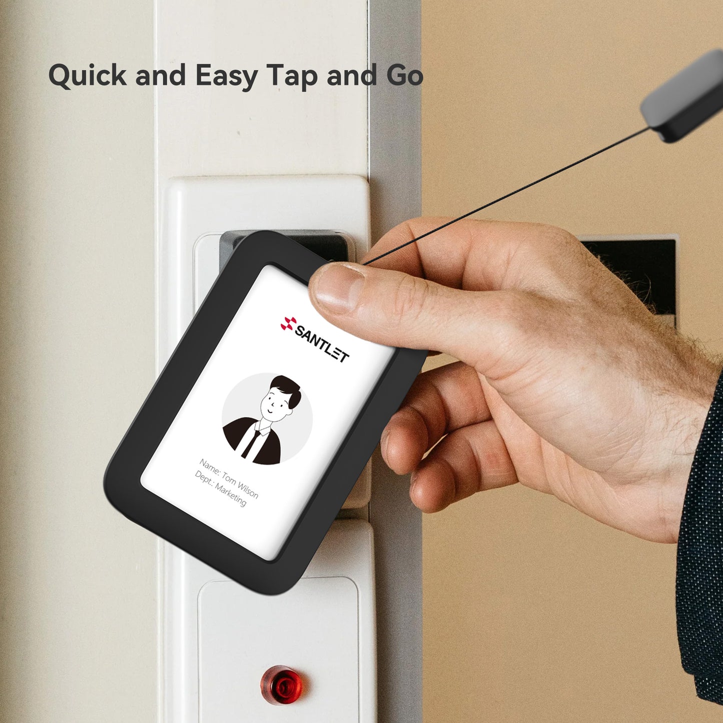 SANTLET Black Vertical ID Badge