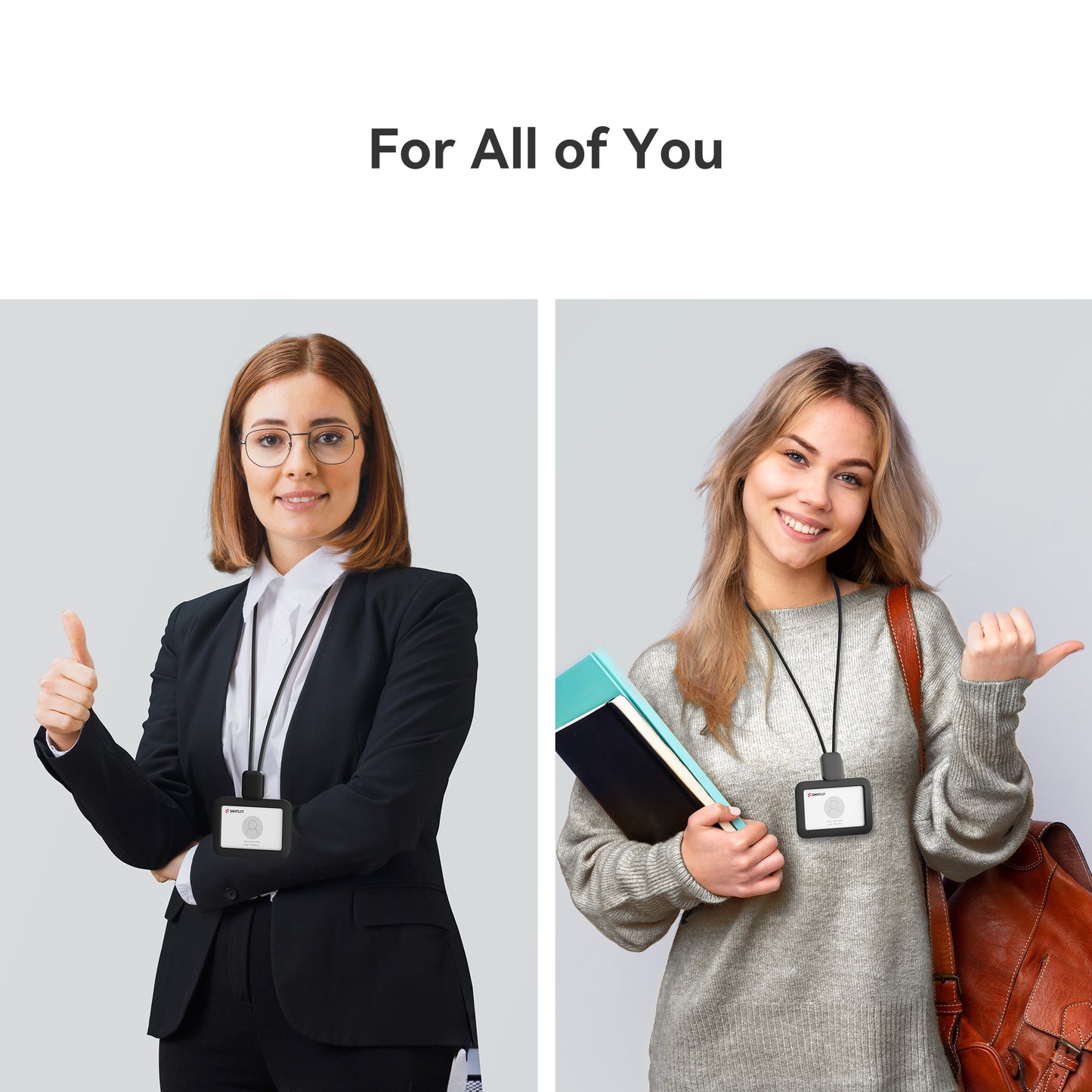 SANTLET Black Horizontal ID Badge