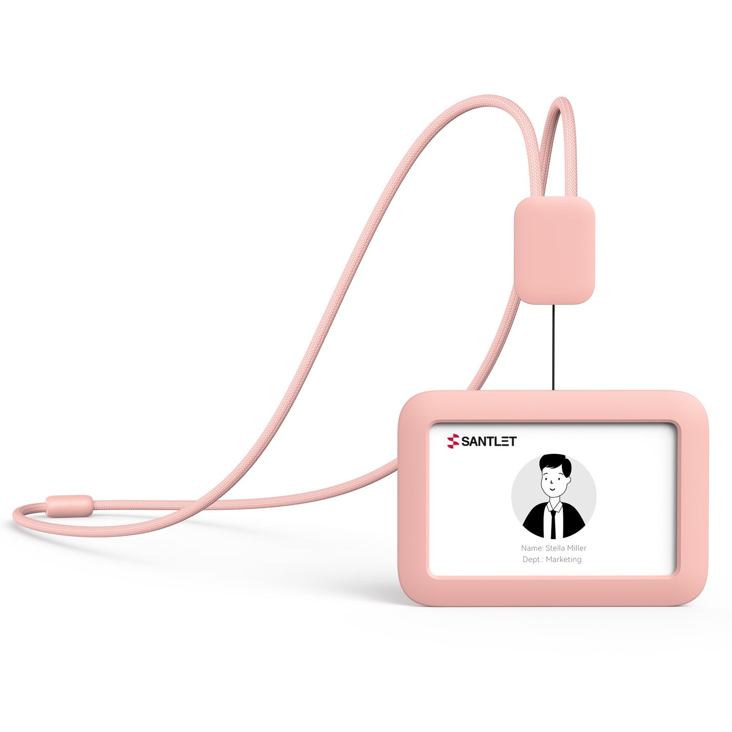 SANTLET Pink Horizontal ID Badge