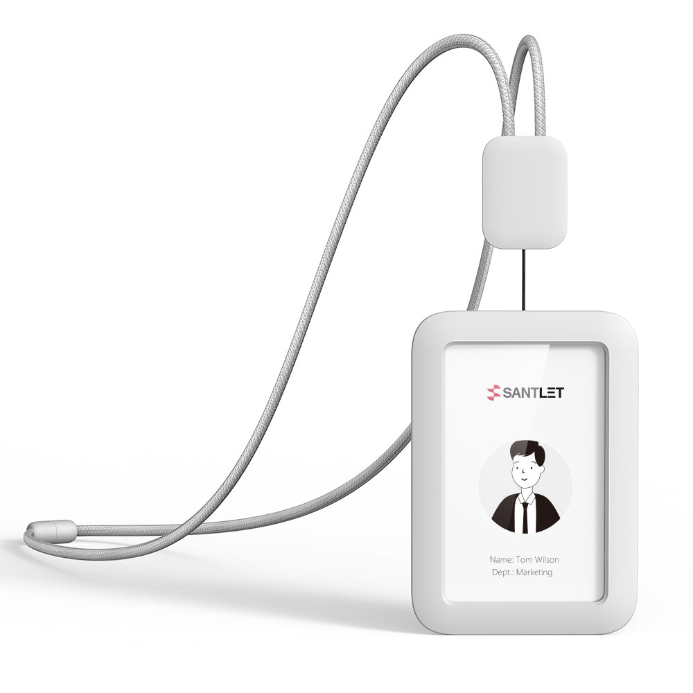 SANTLET Gray Horizontal ID Badge