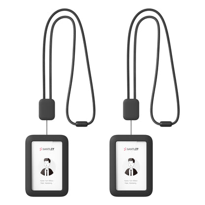 SANTLET Black Horizontal ID Badge 2 Pack
