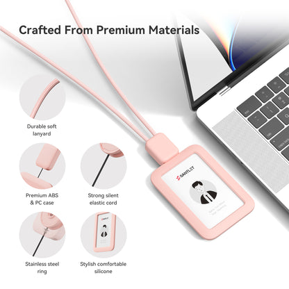 SANTLET Pink Vertical ID Badge