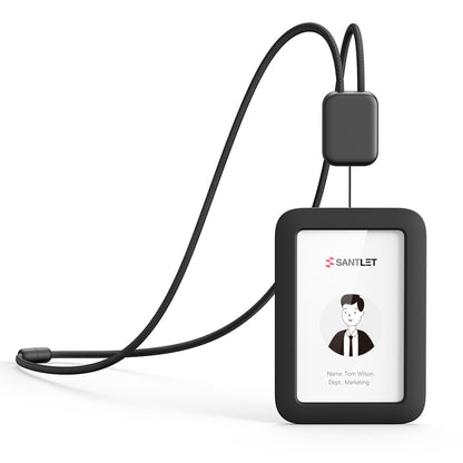 SANTLET Gray Horizontal ID Badge