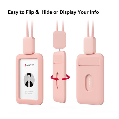 SANTLET Pink Vertical ID Badge