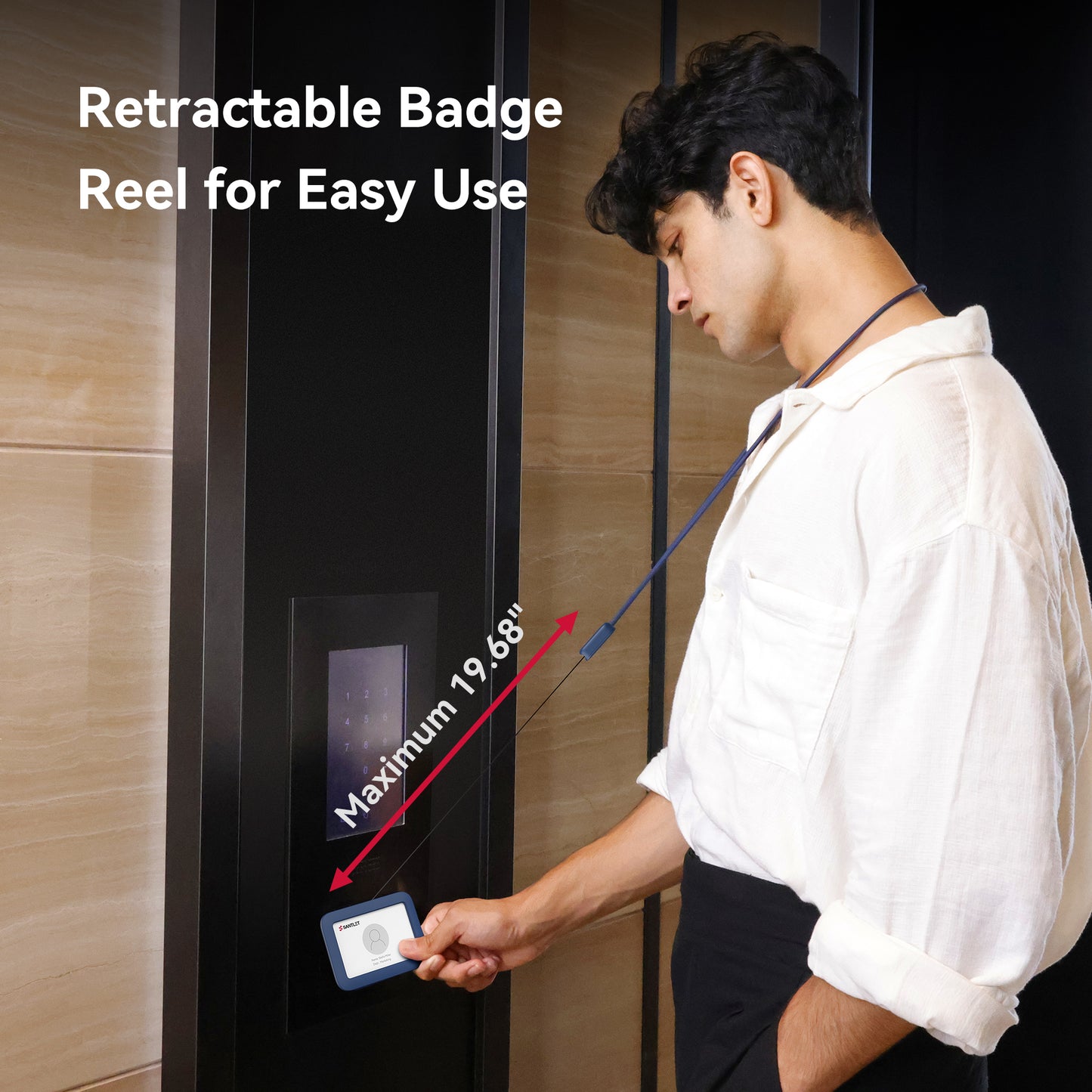 SANTLET Gray Vertical ID Badge