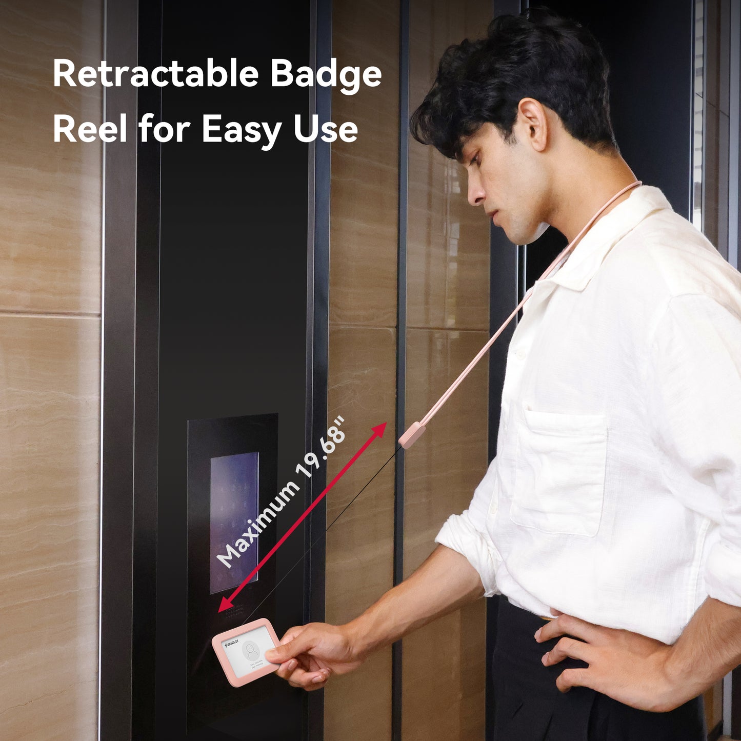 SANTLET Gray Vertical ID Badge