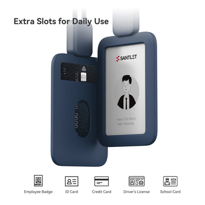 SANTLET Blue Vertical ID Badge