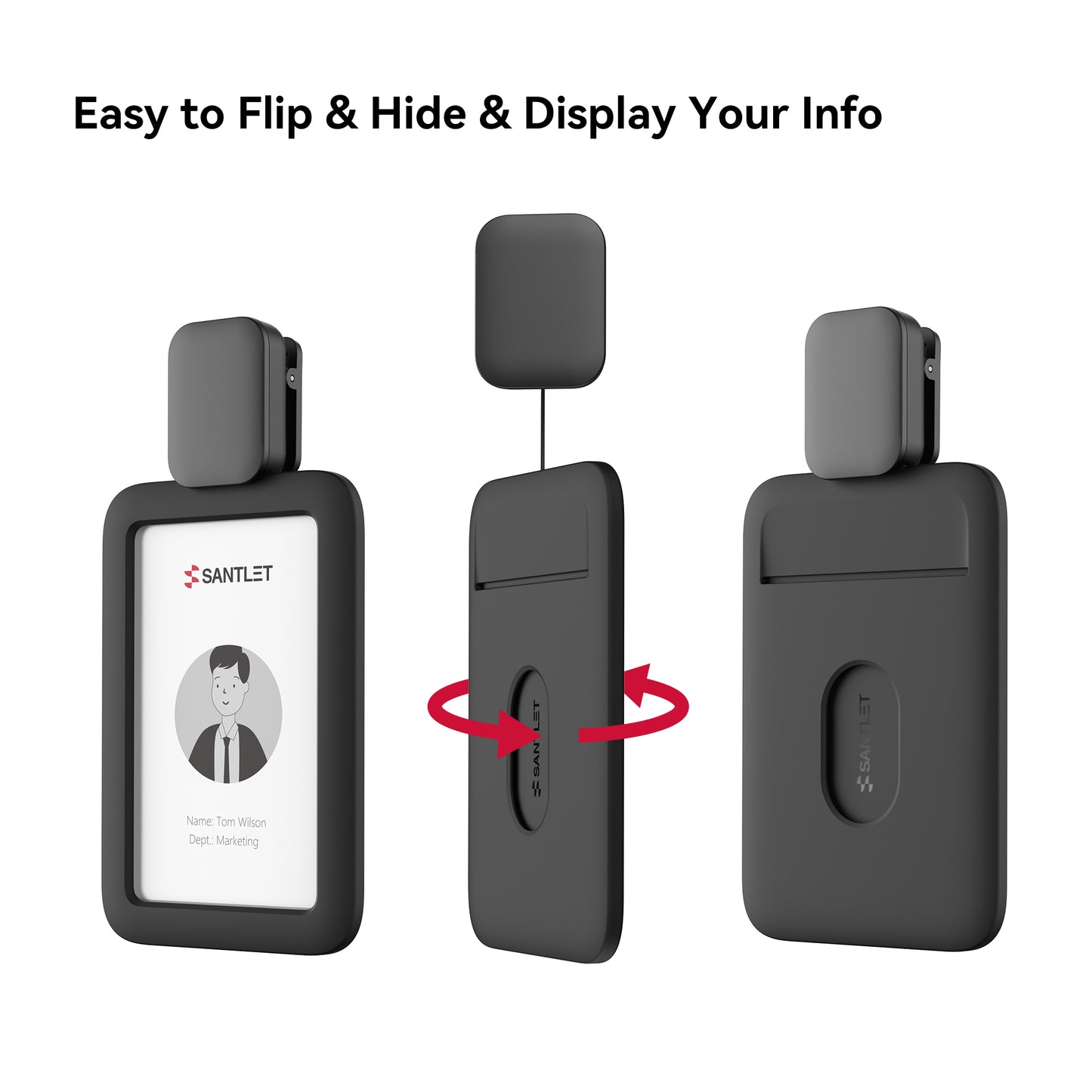 SANTLET Badge Holder with Clip