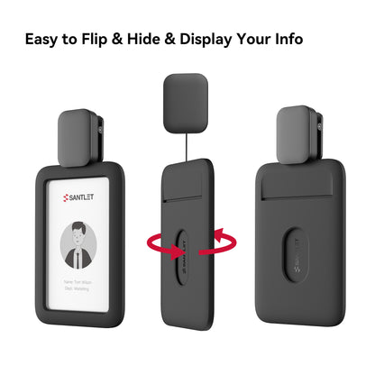 SANTLET Badge Holder with Clip