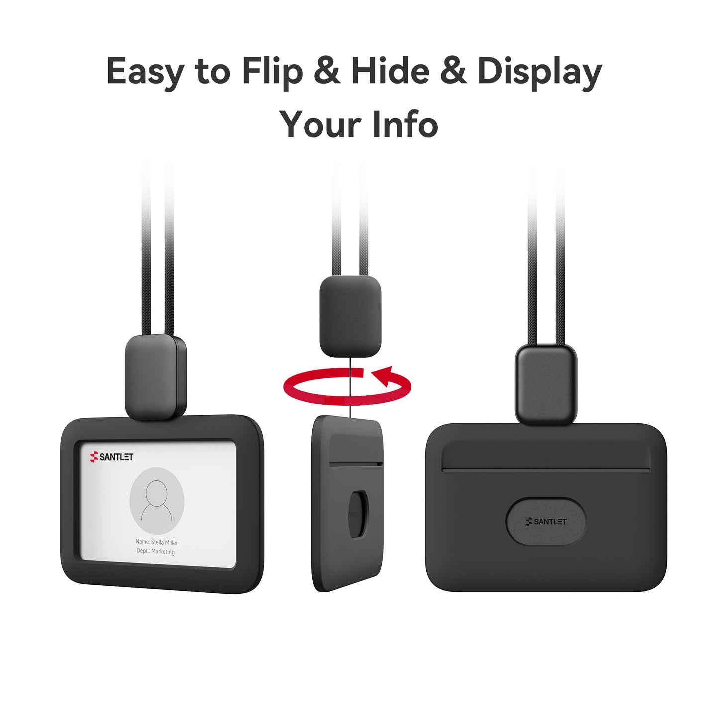 SANTLET Gray Vertical ID Badge
