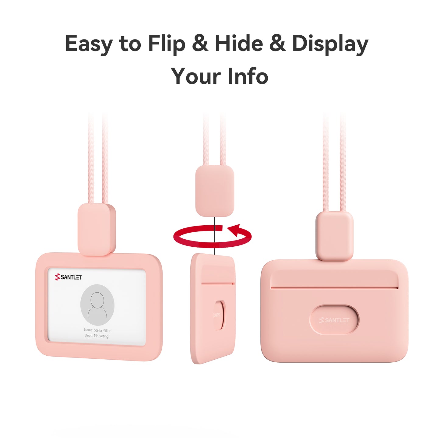 SANTLET Pink Horizontal ID Badge
