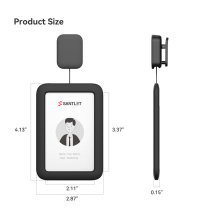 SANTLET Badge Holder with Clip