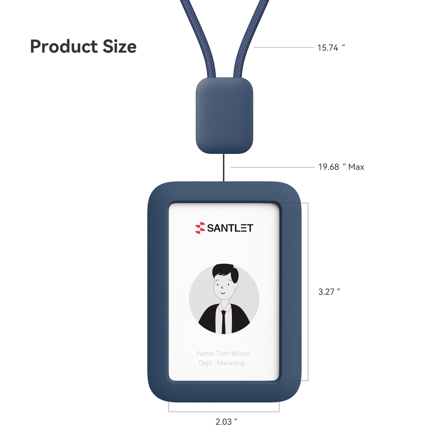 SANTLET Blue Vertical ID Badge