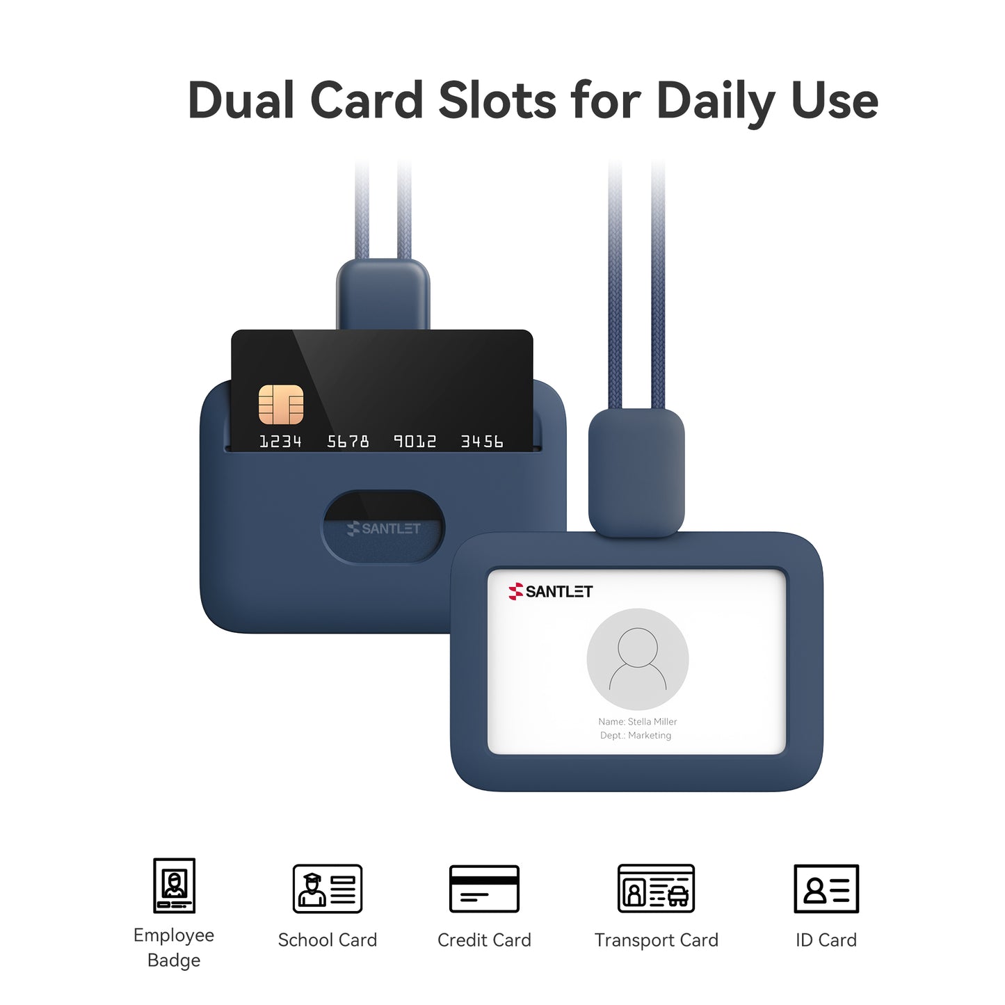 SANTLET Gray Vertical ID Badge
