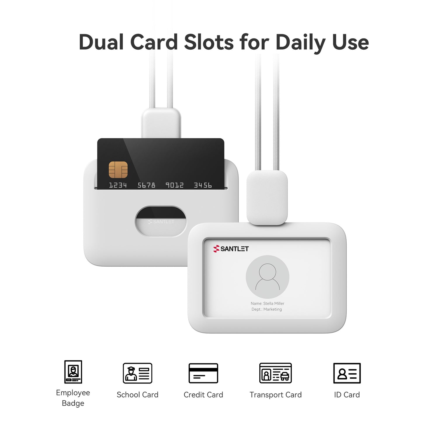 SANTLET Gray Vertical ID Badge