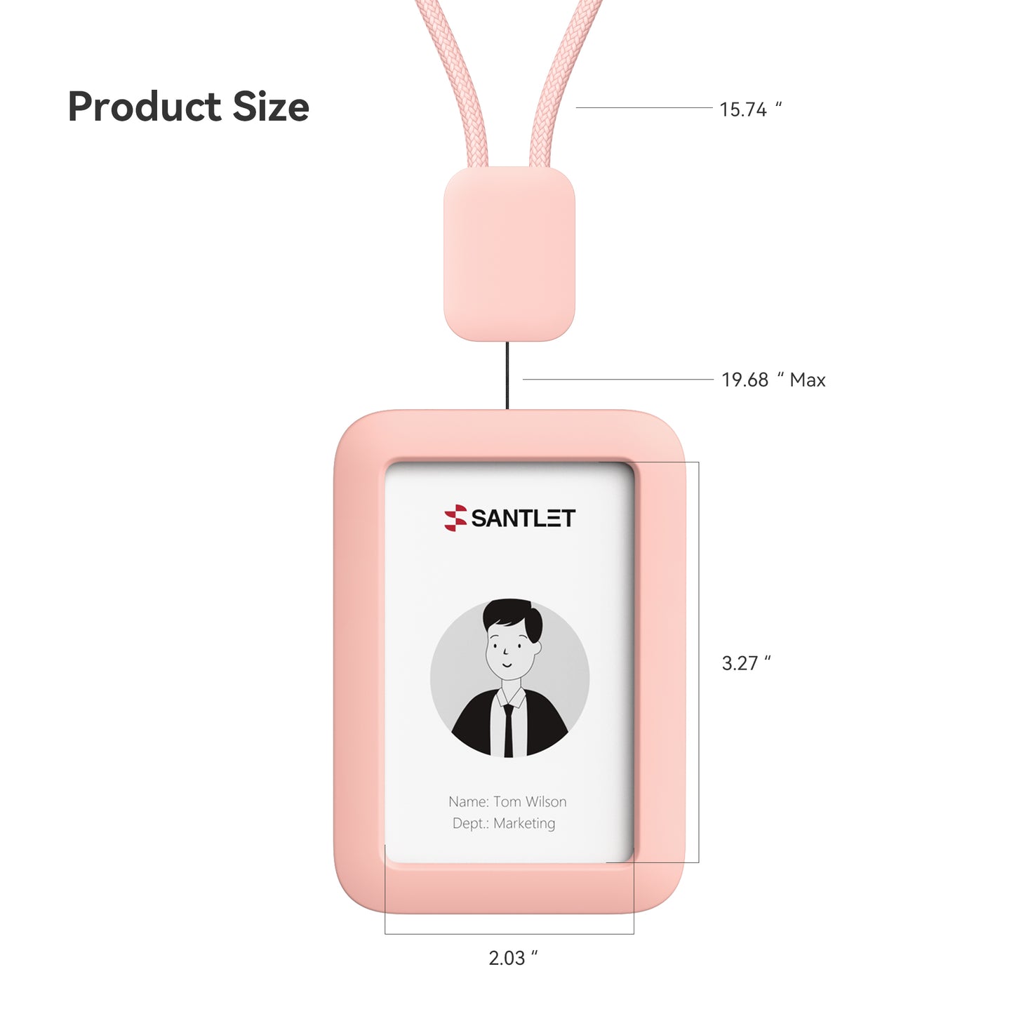 SANTLET Gray Vertical ID Badge