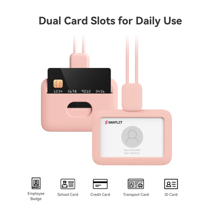 SANTLET Pink Horizontal ID Badge