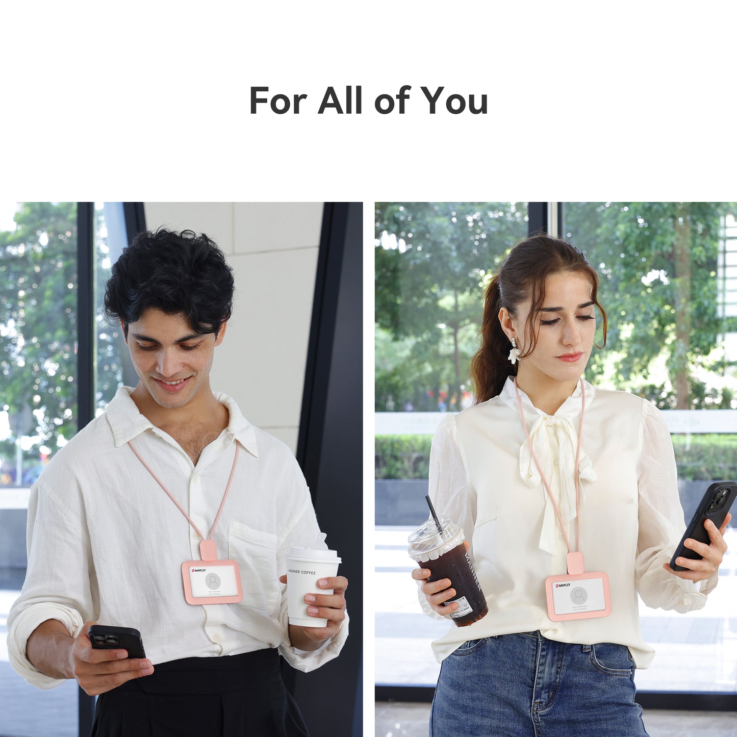 SANTLET Pink Horizontal ID Badge