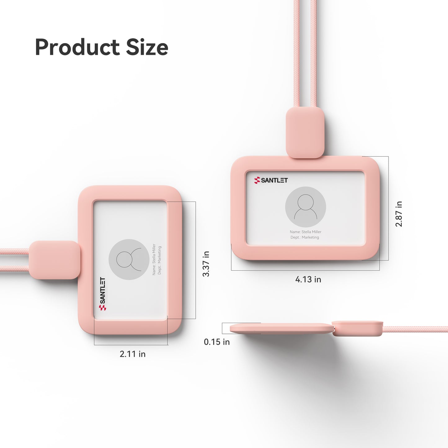SANTLET Pink Horizontal ID Badge