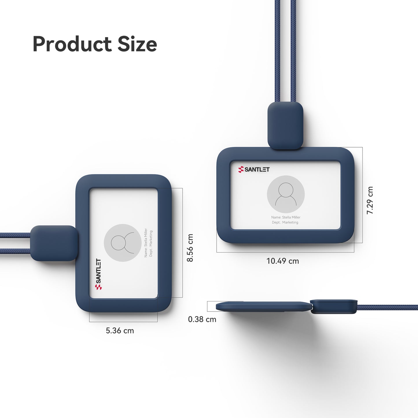 SANTLET Gray Vertical ID Badge