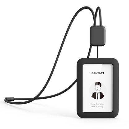 SANTLET Black Lanyards ID Card Badge Holder