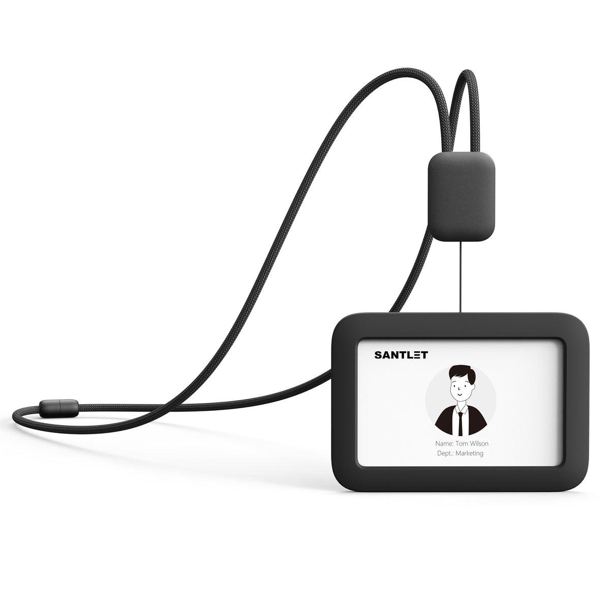 SANTLET Black Lanyards ID Card Badge Holder