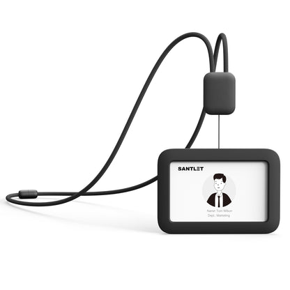 SANTLET Black Lanyards ID Card Badge Holder