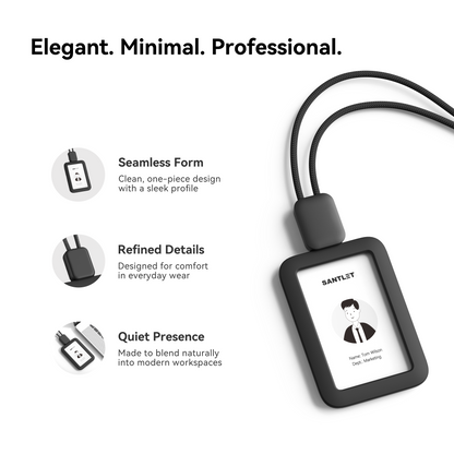 SANTLET Black Lanyards ID Card Badge Holder