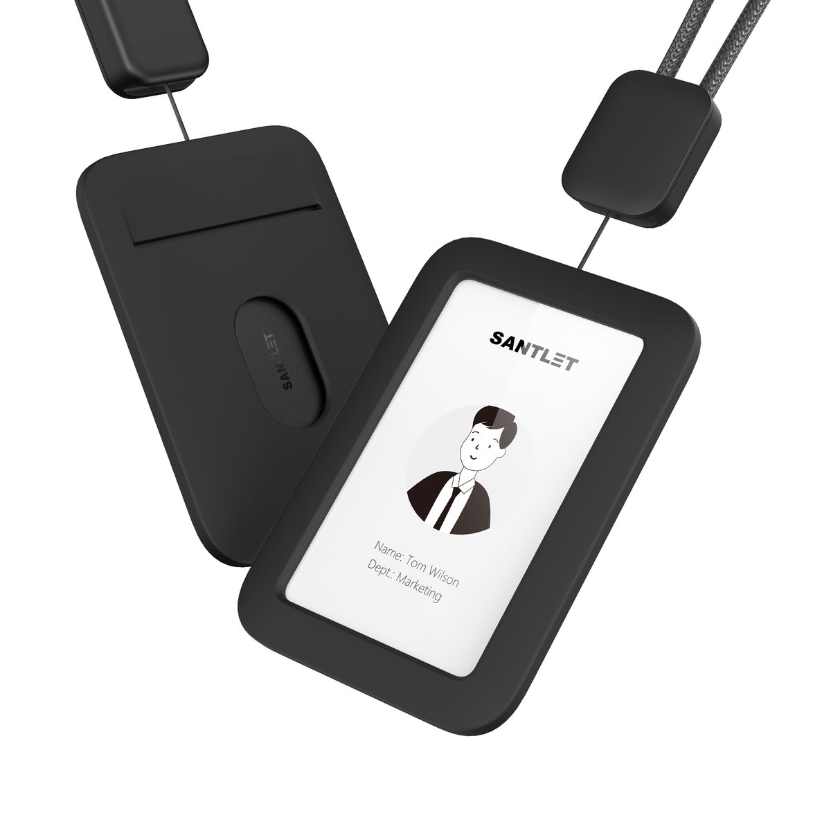 SANTLET Black Vertical ID Badge